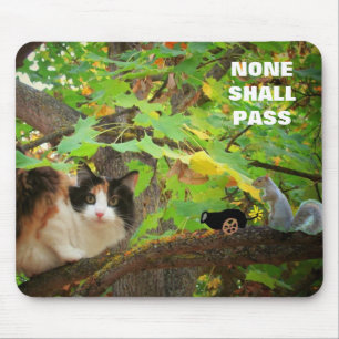 None shall Pass Cat vs. Squirrel Mouse Pad