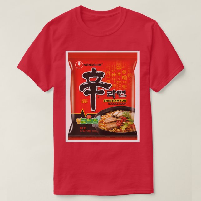Nongshim Shin Ramyun (Spicy)  T-Shirt (Design Front)