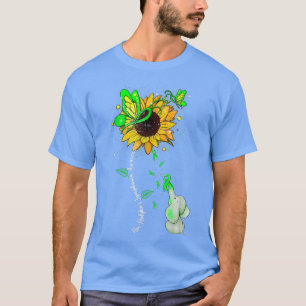 NonHodgkins Lymphoma Awareness Sunflower Elephant T-Shirt