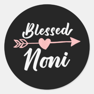 Noni Arrow Heart Love Cute Fun  Classic Round Sticker