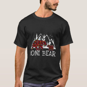 Noni Bear Red Plaid Christmas Light Matching Costu T-Shirt