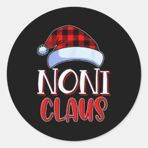 Noni Claus Santa Family Matching Christmas Pajamas Classic Round Sticker