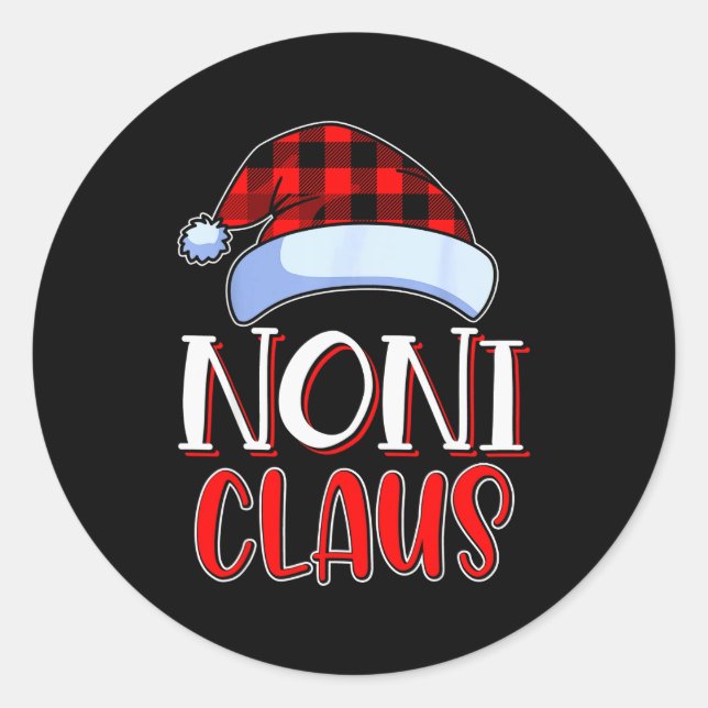 Noni Claus Santa Family Matching Christmas Pajamas Classic Round Sticker (Front)