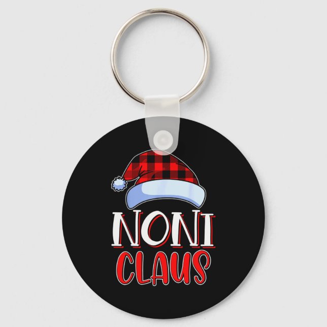 Noni Claus Santa Family Matching Christmas Pajamas Key Ring (Front)