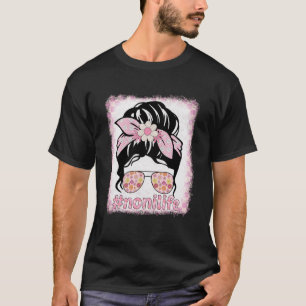 Noni Messy Bun Bleaches Groovy Hippie Flower Mothe T-Shirt