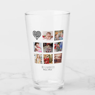 NONNA 8 x Photo Collage Grandchildren Family Tree Glass
