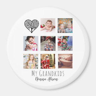 NONNA 8 x Photo Collage Grandchildren Family Tree Magnet
