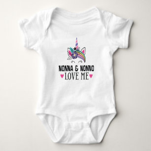 Nonna and Nonno Love Me Unicorn Baby Bodysuit