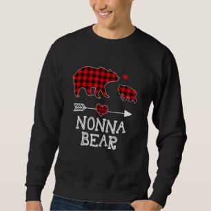 Nonna Bear Buffalo Plaid Red Buffalo Plaid Family Sweatshirt