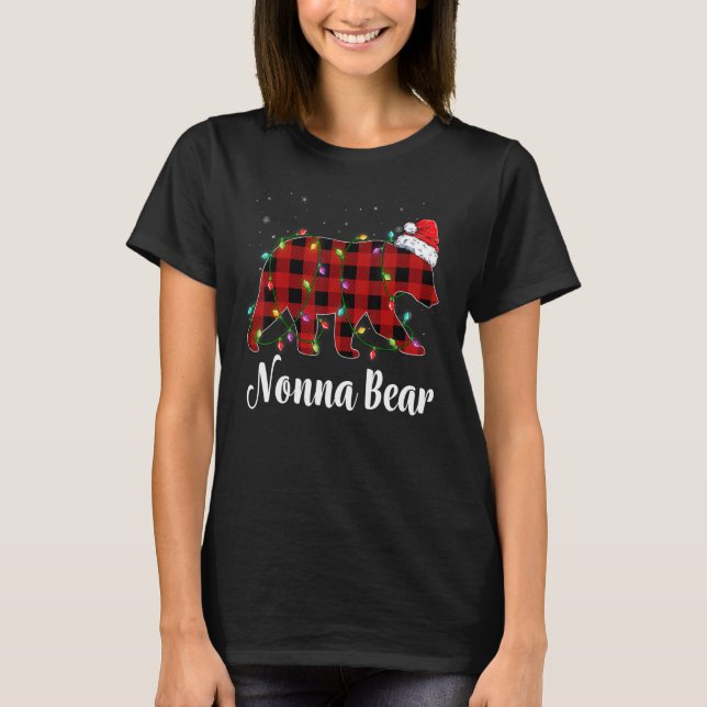 Nonna Bear Buffalo Red Plaid Matching Family Chris T-Shirt (Front)