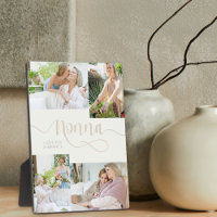Nonna Calligraphy 4 Photo Cream Tabletop Plaque