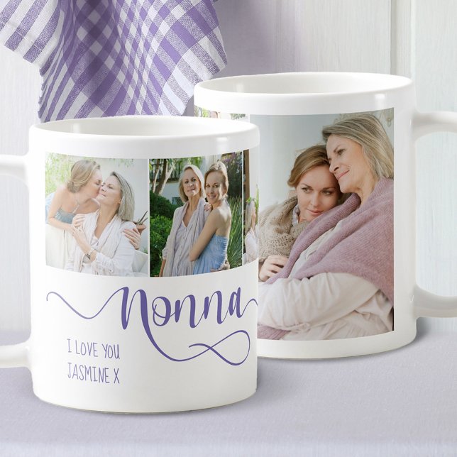 Nonna Calligraphy I Love You 6 Photo Coffee Mug (Creator Uploaded)