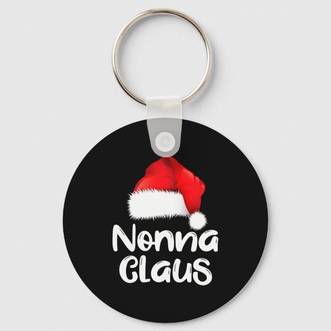 Nonna Claus Christmas Family Matching Santa Hat Pa Key Ring (Front)