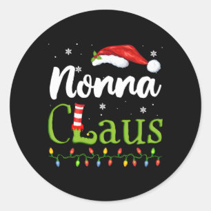 Nonna Claus Santa Grandma Pyjamas Classic Round Sticker
