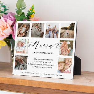 Nonna Definition Script Photo Collage Keepsake Plaque
