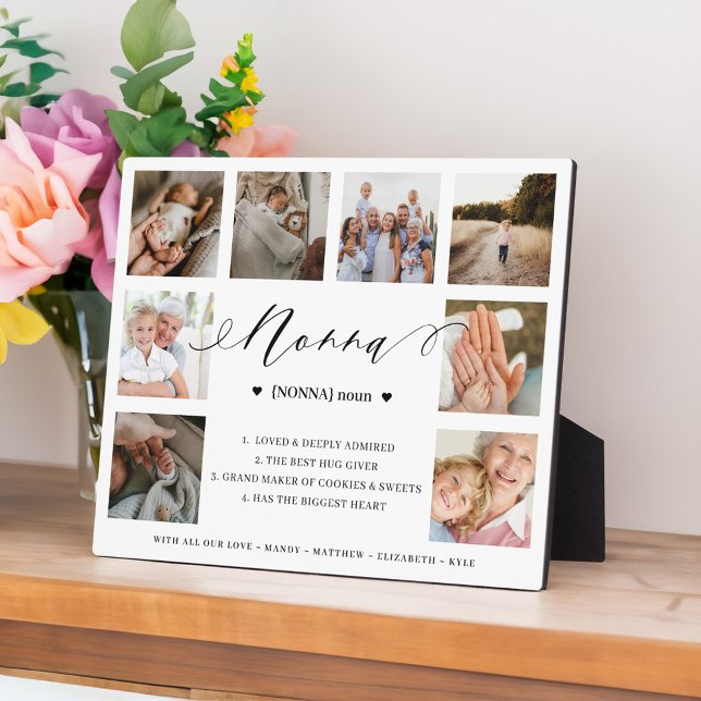 Nonna Definition Script Photo Collage Keepsake Plaque (Nonna Definition Script Photo Collage Keepsake Plaque)