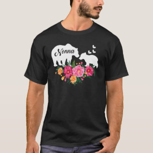 Nonna Floral Flower Cute Bear Mummy Grandma Mother T-Shirt