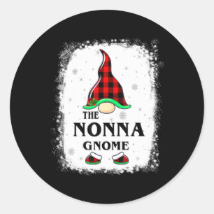 Nonna Gnome Buffalo Plaid Matching Family Xmas Paj Classic Round Sticker