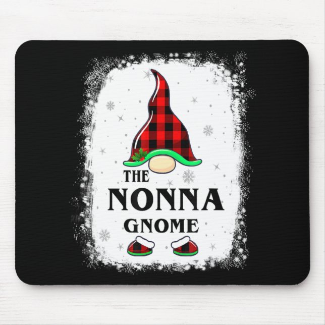 Nonna Gnome Buffalo Plaid Matching Family Xmas Paj Mouse Pad (Front)
