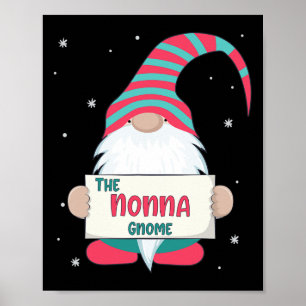 Nonna Gnome Family Matching Christmas Cute Gift Pa Poster