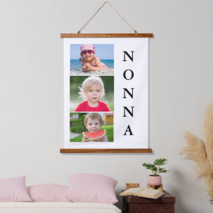 Nonna Grandma 3 Photo Collage  Hanging Tapestry