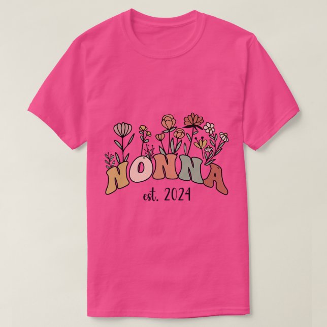 Nonna Grandma Est 2024 New Grandmother Women  frie T-Shirt (Design Front)
