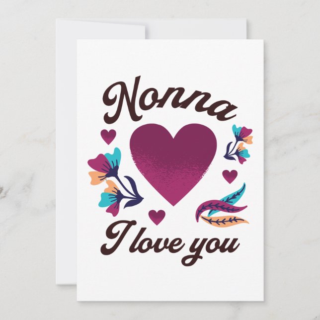 Nonna I love you, Grandmom I love you Invitation (Front)