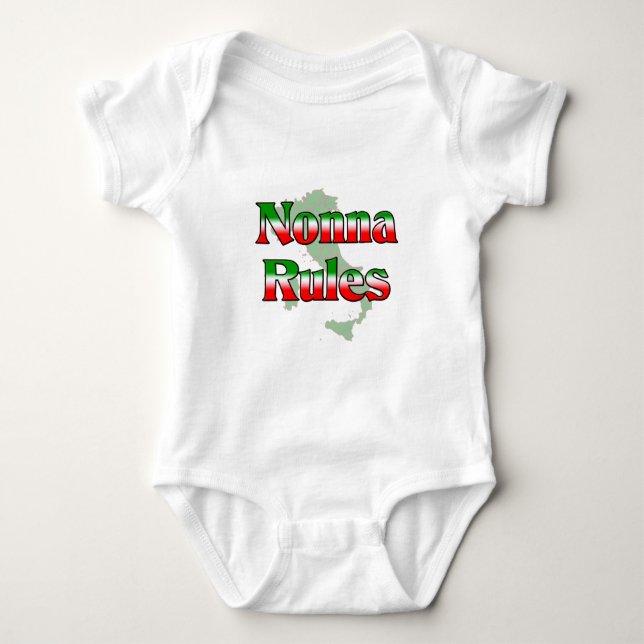 Nonna (Italian Grandmother) Rules Baby Bodysuit (Front)