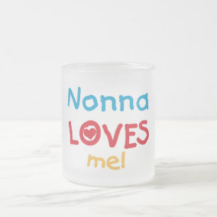 Nonna Loves Me T-shirts and Gifts Frosted Glass Coffee Mug