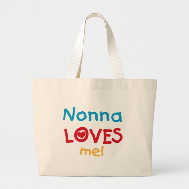 Nonna Loves Me T-shirts and Gifts Large Tote Bag (Front)