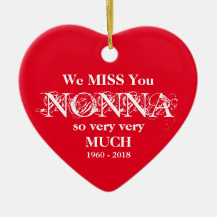 Nonna Loving Memory Custom Family Names Christmas Ceramic Tree Decoration