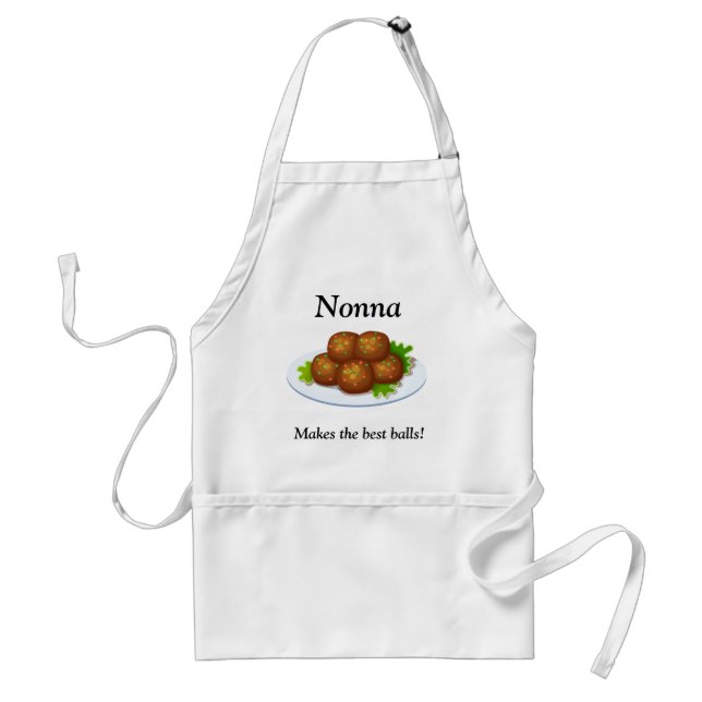 Nonna Makes the Best Balls! Meatball Apron Grandma (Front)