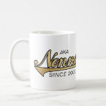 Nonna Mug "AKA Nonna Since..."<br><div class="desc">"AKA Nonna/Italian Grandmother Since ???? Mug. Personalise by deleting, "AKA... Since 2009" and "We love you so much, Steven, Sarah, Karen, Robbie and Shana." Then choose your favourite font style, size, colour and wording to personalise your mug! Create a simply simple gift by adding some goodies to the mug, wrap...</div>