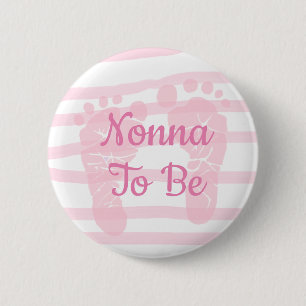 Nonna o be Pink Girl Baby Shower button