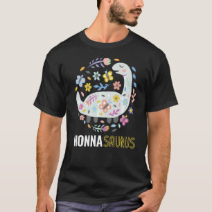 Nonna Saurus Rex Floral Dinosaur Grandma Women Mo T-Shirt