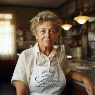 Nonna's Italian Kitchen Pretty Typography  Apron