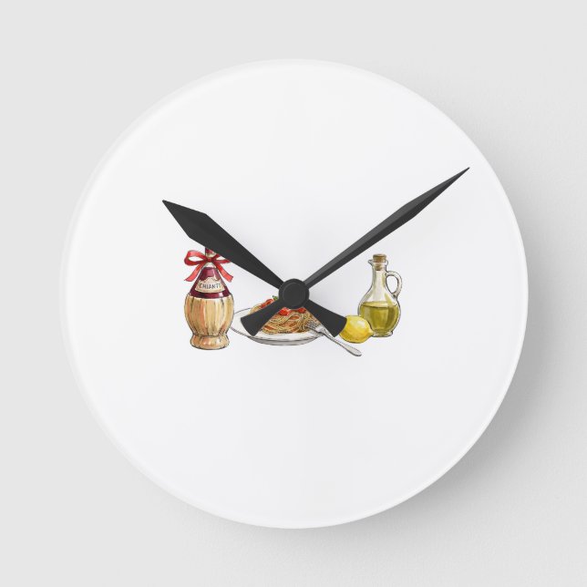 Nonna's Kitchen Coquette Aesthetic - Italian Summe Round Clock (Front)