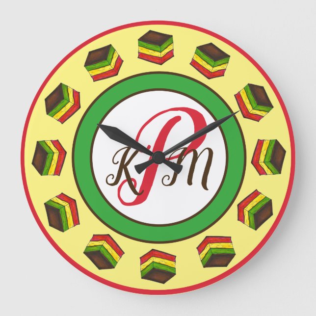 Nonna's Kitchen Italian Bakery Rainbow Cookies Large Clock (Front)