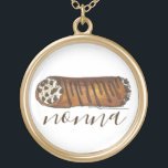 Nonna's Kitchen Italian Grandmother Cannoli Pastry Gold Plated Necklace<br><div class="desc">Design features an original marker illustration of a delicious chocolate chip cannoli pastry. An Italian food favourite! 

This Italian bakery foodie design is also available on other products. Don't see what you're looking for? Need help with customisation? Contact Rebecca to have something designed just for you.</div>
