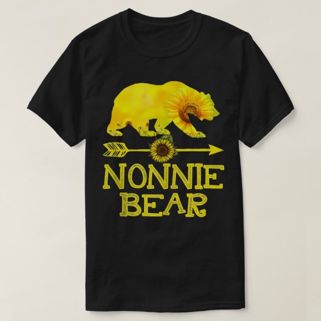 Nonnie Bear Mothers Day Sunflower Family Gift  T-Shirt (Design Front)