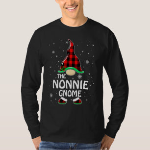 Nonnie Gnome Buffalo Plaid Matching Family Christm T-Shirt