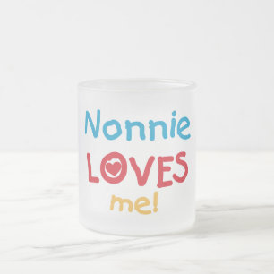 Nonnie Loves Me Tshirts and Gifts Frosted Glass Coffee Mug
