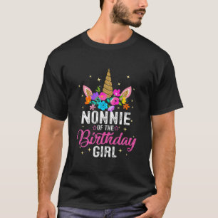 Nonnie Of The Birthday Girl Mother Gift Unicorn Bi T-Shirt