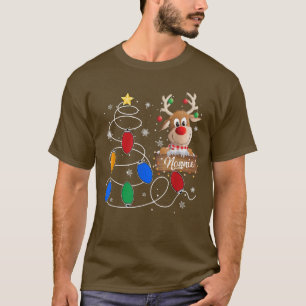Nonnie Reindeer Lights Christmas Tree Cute Christ T-Shirt