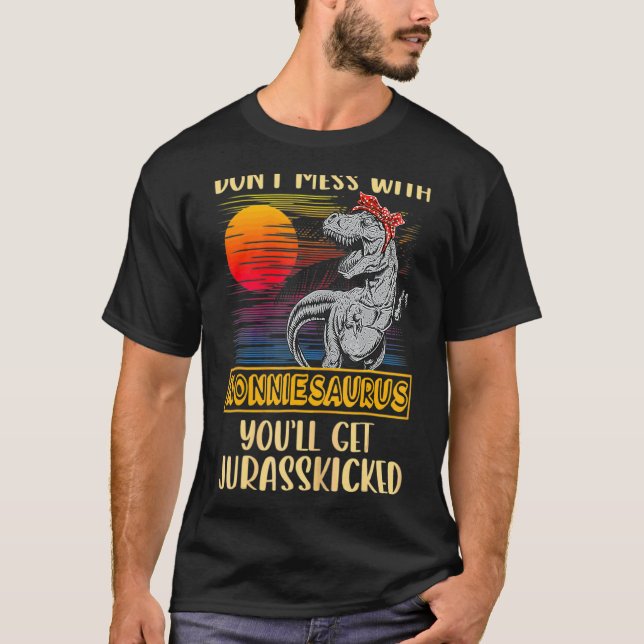 Nonnie Rex Dinosaurs  Mummy Saurus T-Shirt (Front)