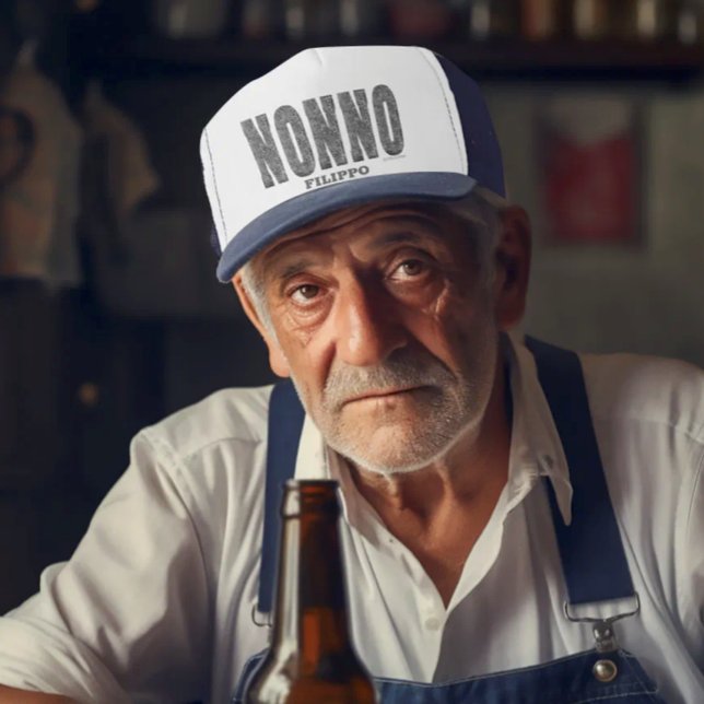 Nonno Bling Personalised Trucker Hat (Faux Snakeskin Letters NONNO personalized Trucker Hat)