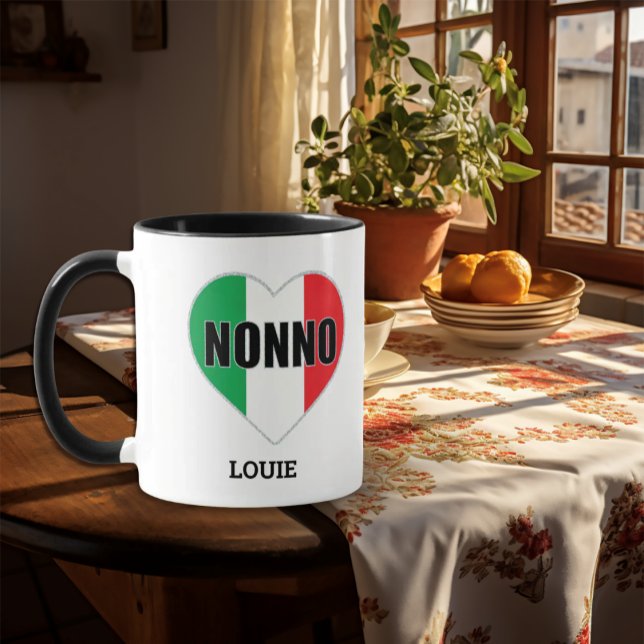 NONNO Italian Flag Heart Mug (Creator Uploaded)