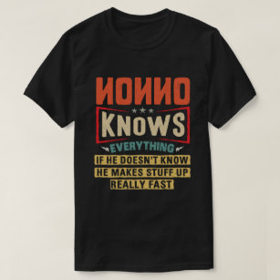 Nonno Knows Everything Funny Retro Grandpa Gift T-Shirt