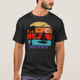 Nonno Retro Sunset Ocean Grandfather T-Shirt