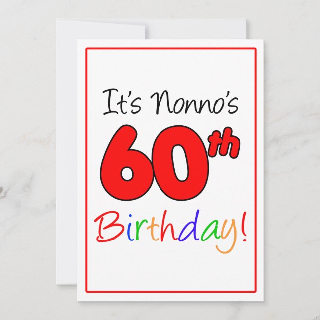 Nonno's 60th Milestone Birthday Party Celebration Invitation (Front)